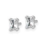 14k White Gold 1/2 ctw Lab Grown Diamond VS/SI+ G+ Radiant 4 Prong Heavy Wt. Stud Earrings
