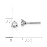 14k White Gold 1/2 ctw Lab Grown Diamond VS+ F+ Round 3 Prong Heavy Wt. Screwback Stud Earrings - EM-3C8139A6-9258