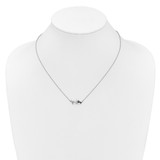 14k White Gold 1/20 carat Black Diamond Mother and Baby Cat 18 inch Necklace