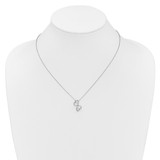 14k White Gold 1/20 carat Diamond Heart Infinity Pendant 18 inch Necklace
