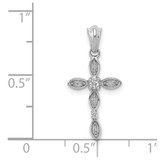 14k White Gold 1/20ct. Diamond Cross Pendant - PM-056C5B3A-1855