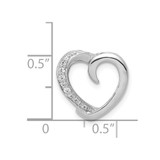 14k White Gold 1/20ct. Diamond Heart Chain Slide - PM-7ECA8079-1885