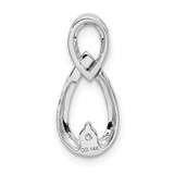 14k White Gold 1/20ct. Diamond Teardrop Infinity Chain Slide