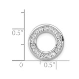 14k White Gold 1/2ct. Diamond Channel Set Circle Chain Slide