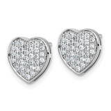 14k White Gold 1/2ct. Diamond Heart Post Earrings