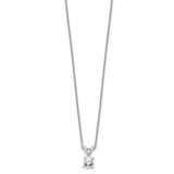 14k White Gold 1/3 carat Certified Lab Grown Diamond VS+ F+ Round Complete Four Prong 18 inch Solitaire Pendant Necklace