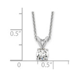 14k White Gold 1/3 carat Certified Lab Grown Diamond VS+ F+ Round Complete Four Prong 18 inch Solitaire Pendant Necklace