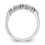 14k White Gold 1/3 carat Diamond and Blue Sapphire Complete Band - RM-833F29C2-1481