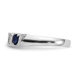 14k White Gold 1/3 carat Diamond and Blue Sapphire Complete Band - RM-833F29C2-1481