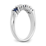 14k White Gold 1/3 carat Diamond and Blue Sapphire Complete Band - RM-833F29C2-1481