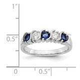 14k White Gold 1/3 carat Diamond and Blue Sapphire Complete Band - RM-833F29C2-1481