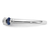 14k White Gold 1/3 carat Diamond and Blue Sapphire Complete Band - RM-C1B7256E-9934
