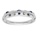 14k White Gold 1/3 carat Diamond and Blue Sapphire Complete Band - RM-C1B7256E-9934