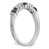 14k White Gold 1/3 carat Diamond and Blue Sapphire Complete Band - RM-C1B7256E-9934