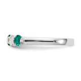 14k White Gold 1/3 carat Diamond and Emerald Complete Band - RM-20631943-2594