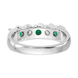 14k White Gold 1/3 carat Diamond and Emerald Complete Band - RM-C82C907A-2903