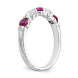 14k White Gold 1/3 carat Diamond and Ruby Complete Band