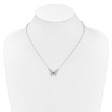 14k White Gold 1/3 carat Diamond and Turquoise Butterfly 18 inch Necklace