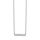 14k White Gold 1/3 carat Diamond Bar 18 inch Necklace