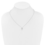 14k White Gold 1/3 carat Diamond Cross Pendant 18 inch Necklace