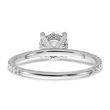 14k White Gold 1/3 carat Lab Grown Diamond VS/SI+ G+ 1 carat center Flair Round Semi Mount Engagement Ring