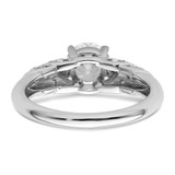 14k White Gold 1/3 carat Lab Grown Diamond VS/SI+ G+ 1 carat Center Round Semi Mount Shared Prong Engagement Ring