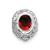14k White Gold 1/3 carat Lab Grown Diamond VS/SI+ G+ and Lab Created Ruby Halo Chain Slide Pendant