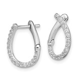 14k White Gold 1/3 carat Lab Grown Diamond VS/SI+ G+ Complete Hinged Hoop Earrings - EM-69FECB61-8634