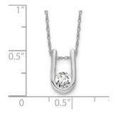 14k White Gold 1/3 carat Lab Grown Diamond VS/SI+ G+ Round Complete 18 inch U-Shape Pendant Necklace