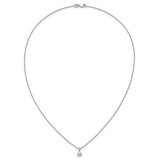 14k White Gold 1/3 carat Lab Grown Diamond VS/SI+ G+ Three Prong Complete 18 inch Solitare Pendant Necklace