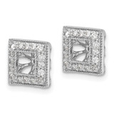 14k White Gold 1/3 carat Lab Grown Diamond VS/SI+ G+ with 4 mm Earring Jacket