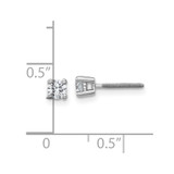 14k White Gold 1/3 ctw Lab Grown Diamond VS/SI+ G+ Round 4 Prong Heavy Wt. Screwback Stud Earrings