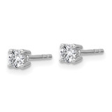 14k White Gold 1/3 ctw Lab Grown Diamond VS+ F+ Round 4 Prong Heavy Wt. Stud Earrings - EM-8C3C8536-3069