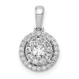 14k White Gold 1/3ct. Diamond Round Halo Cluster Pendant - PM-2E5014C2-7503