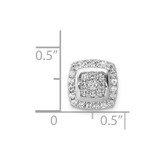 14k White Gold 1/3ct. Diamond Square Cluster Chain Slide Pendant