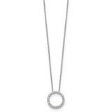 14k White Gold 1/4 carat Diamond Circle 18 inch Necklace - PM-4D9D7622-9461