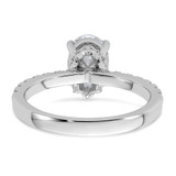 14k White Gold 1/4 carat Lab Grown Diamond VS/SI+ G+ 1 1/2 carat center Oval Semi Mount Engagement Ring