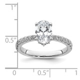 14k White Gold 1/4 carat Lab Grown Diamond VS/SI+ G+ 1 1/2 carat center Oval Semi Mount Engagement Ring