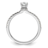 14k White Gold 1/4 carat Lab Grown Diamond VS/SI+ G+ 1/2 carat center Oval Semi Mount Engagement Ring