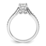 14k White Gold 1/4 carat Lab Grown Diamond VS/SI+ G+ 3/4 carat Center Round Semi Mount Engagement Ring