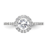 14k White Gold 1/4 carat Lab Grown Diamond VS/SI+ G+ 3/4 carat Center Semi Mount Halo Engagement Ring