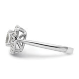 14k White Gold 1/4 carat Lab Grown Diamond VS/SI+ G+ April Birthstone White Sapphire Halo Ring