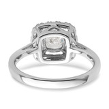 14k White Gold 1/4 carat Lab Grown Diamond VS/SI+ G+ April Birthstone White Sapphire Halo Ring