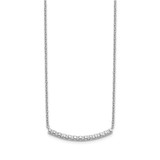 14k White Gold 1/4 carat Lab Grown Diamond VS/SI+ G+ Complete 18 inch Curved Bar Necklace