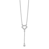 14k White Gold 1/4 carat Lab Grown Diamond VS/SI+ G+ Complete 18 inch Fashion Geometric Diamond Shape Dangle Necklace