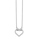 14k White Gold 1/4 carat Lab Grown Diamond VS/SI+ G+ Complete 18 inch Infinity Heart Necklace