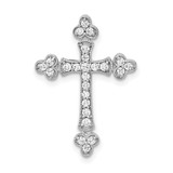 14k White Gold 1/4 carat Lab Grown Diamond VS/SI+ G+ Complete Cross Chain Slide Pendant - PM-FBEE585C-7881