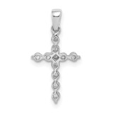 14k White Gold 1/4 carat Lab Grown Diamond VS/SI+ G+ Complete Cross Pendant - PM-D4A2CFBB-2390