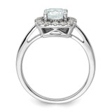 14k White Gold 1/4 carat Lab Grown Diamond VS/SI+ G+ March Birthstone Aquamarine Halo Ring