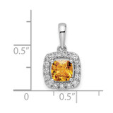 14k White Gold 1/4 carat Lab Grown Diamond VS/SI+ G+ November Birthstone Citrine Halo Pendant